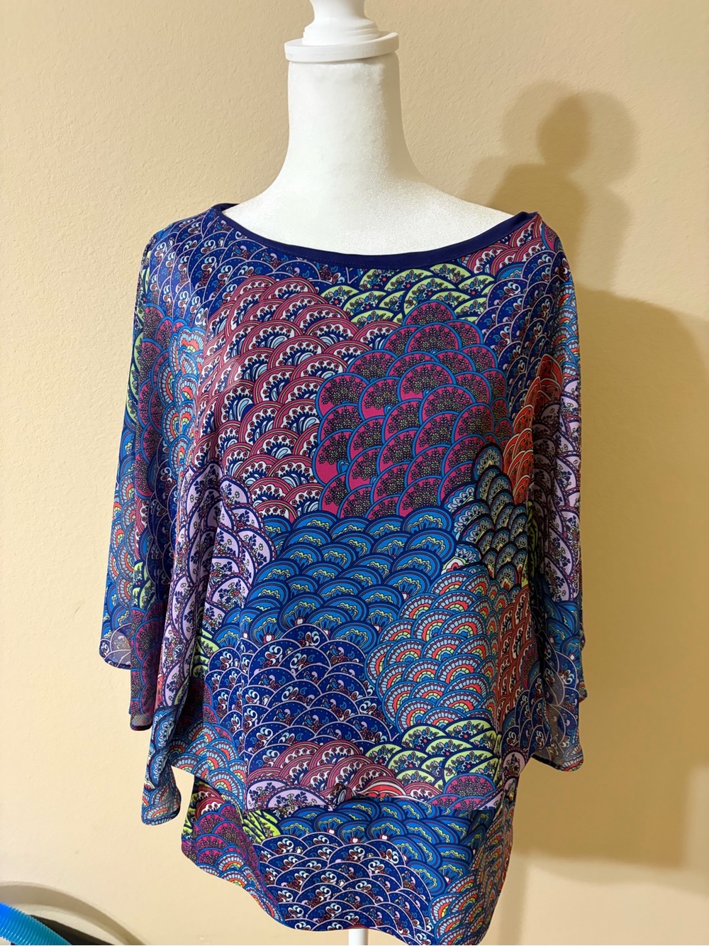 Chelsea & Theodore Purple Top with Multicolor Trim